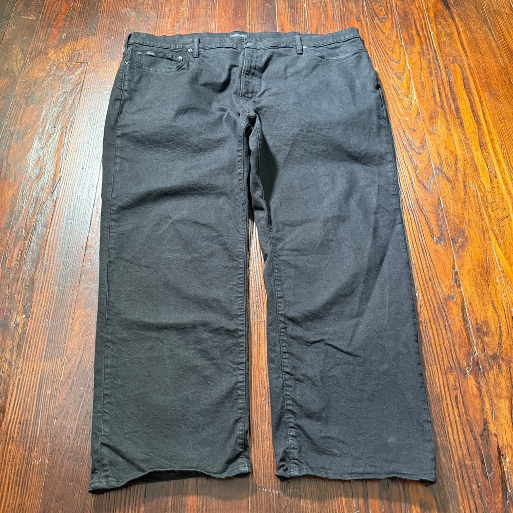 Polo Ralph Lauren‎ Jeans Mens 48x30 Black Hampton Relaxed Straight Leg **READ**